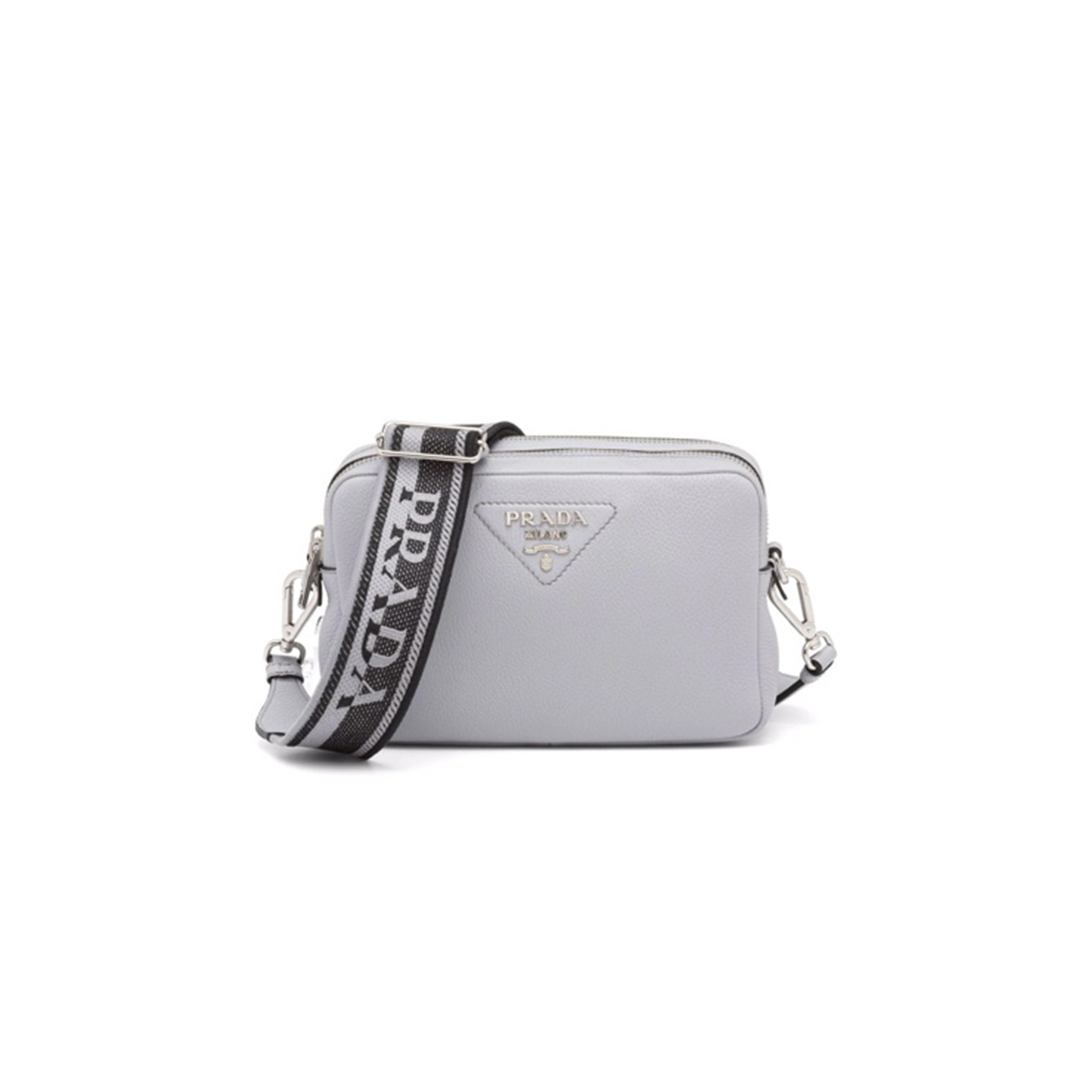 Pra*a flou logo-plaque shoulder bag in blue 1bh082 (22*14*8cm)